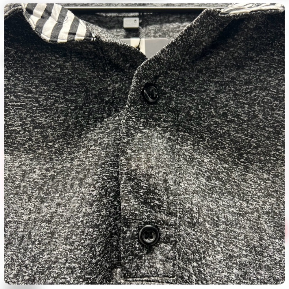 Preppy Lightweight Long Sleeve Golf Polo Shirt Mens 2XL Gray 3 Button NWT - Picture 4 of 8
